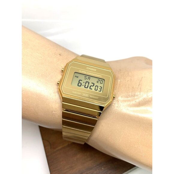 Casio Men's Watch A700WMG Retro Quartz Digital Gold Stainless Steel 33mm 3472 - Picture 6 of 15